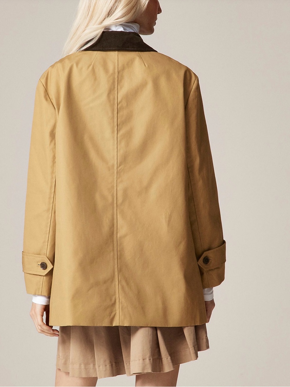 NWT J. Crew Women's Barn Jacket in cotton canvas w/ Dark Brown Collar, sz Small - Picture 4 of 9